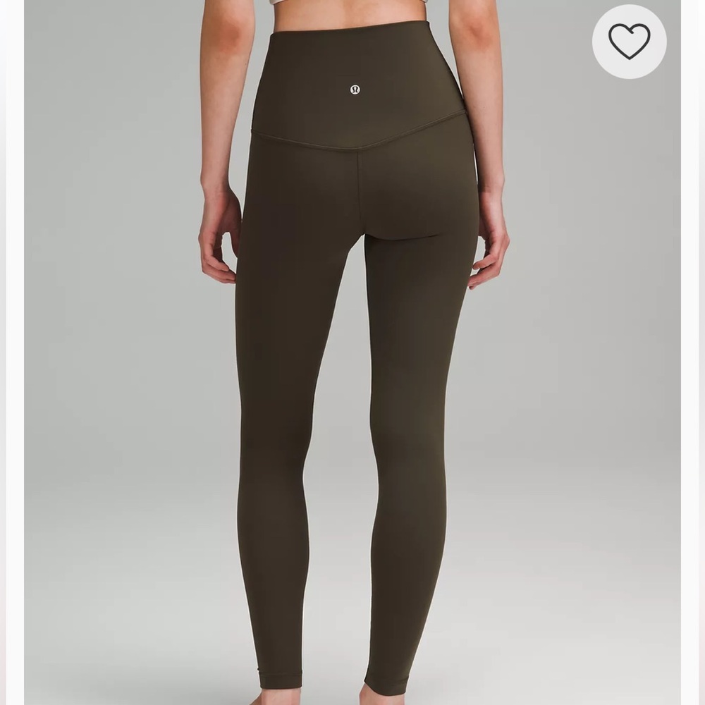 Lululemon 0 Wunder Under Dark Olive Super High Rise 28” Green Leggings Tights